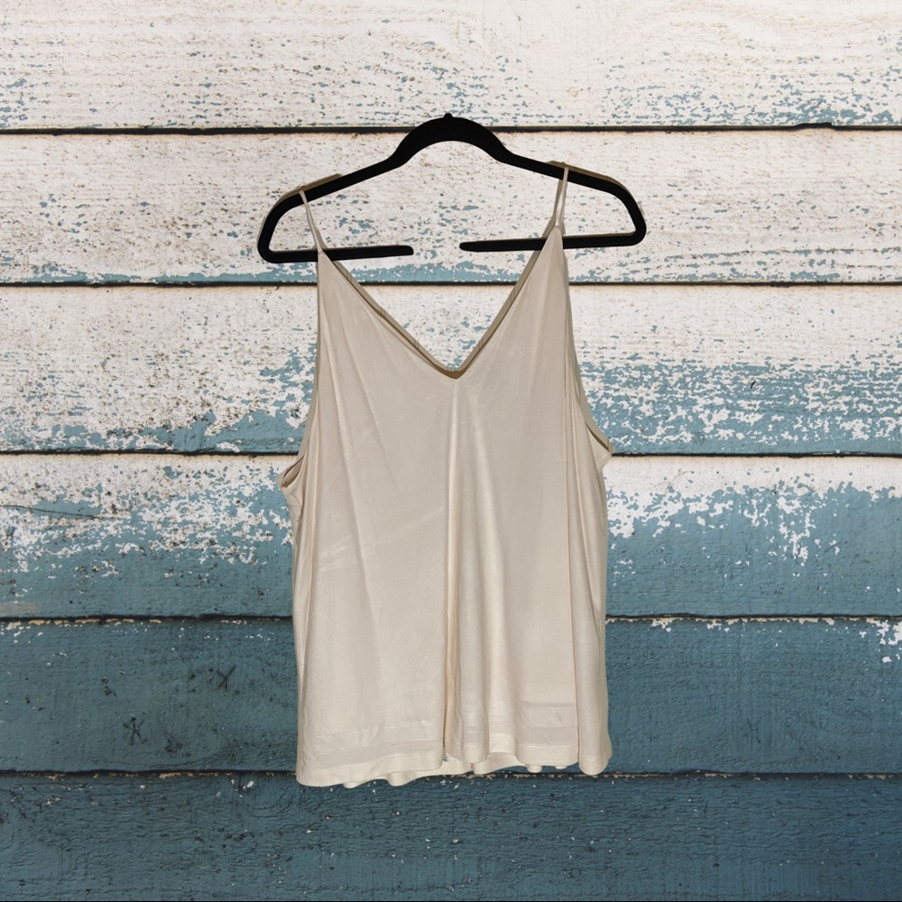 H&M White Lined Camisole XL